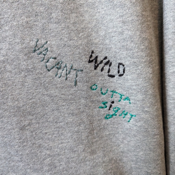 Coach Hand Drawn Embroidered Hoodie Gray Men's Size XXL Made in Portugal - Picture 13 of 13